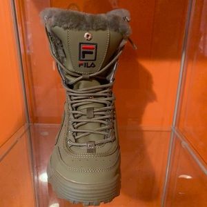 fila fur boots green